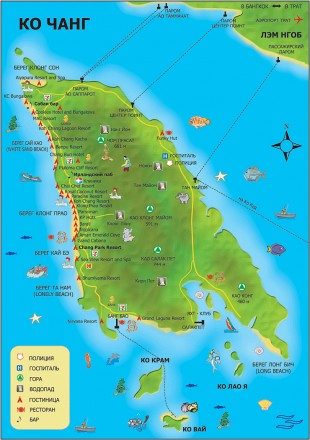 Карта острова Ко Чанг