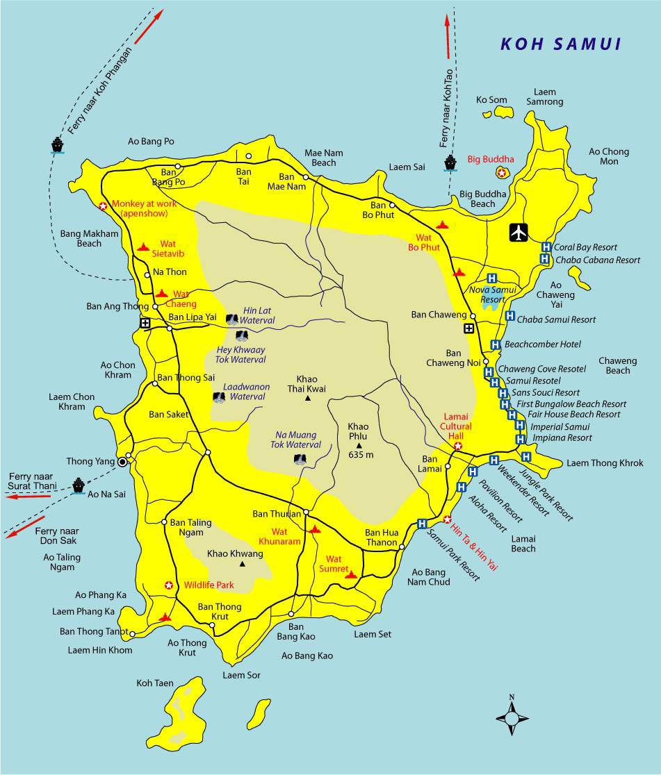 Карта острова Самуи